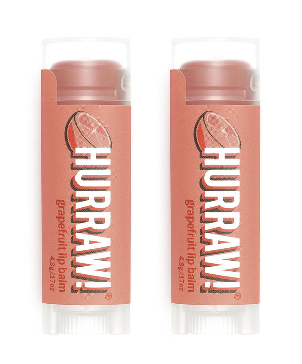 Hurraw! Grapefruit Lip Balm, 2 Pack - Organic, Certified Vegan, Cruelty-Free, Non-GMO, 100% Natural Ingredients