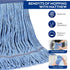 MATTHEW CLEANING Heavy Duty Mop Head, Commercial Replacement for Floor Cleaning, Blue Cotton Looped End