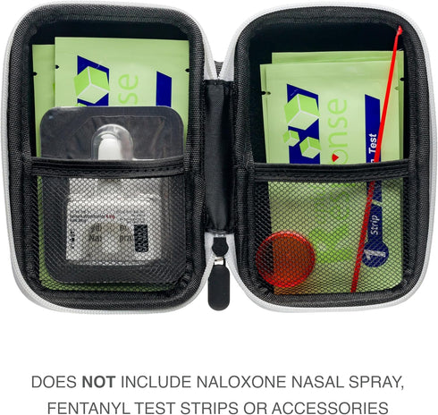 Opioid Overdose Prevention Kit Case for Naloxone and FYL Drug Test Strips, Compact Design for Easy Carry