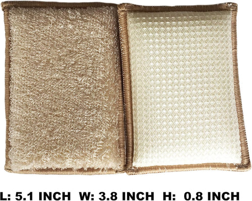 Natural Bamboo Kitchen Cleaning Sponges - Super Absorbent Reusable Dish Washing, 10 Pack
