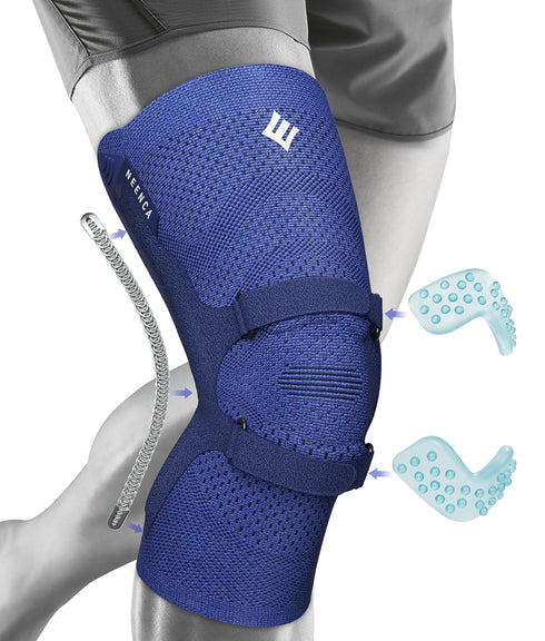 NEENCA Knee Brace for Pain Relief, Compression Support with Patella Strap & Gel Pads, Side Stabilizers