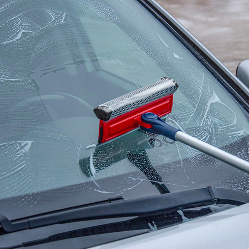 DSV Standard Professional Window Squeegee | 2-in-1 Window Cleaner Sponge with Telescopic Extension Pole 20" - 30"