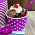 12 Ounce Disposable Paper Treat Cups, Ice Cream Bowls, Plastic Spoons, Paper Straws - Ice Cream Sundae Kit for 24,