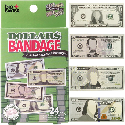 BioSwiss Bandages, Money Shaped Self Adhesive Bandage Set, Latex Free, Sterile Wound
