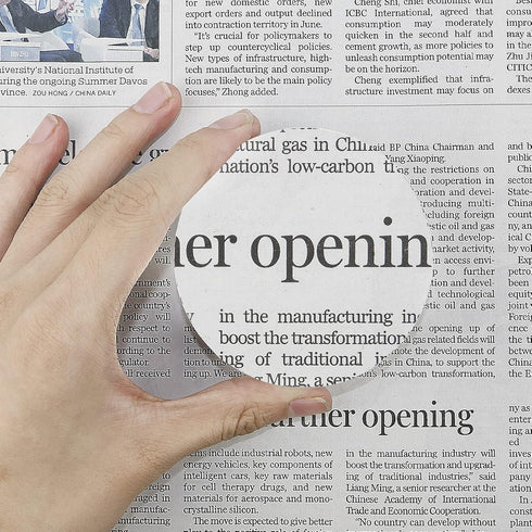Beileshi 5X Acrylic Paperweight Magnifying Glass, 80mm Desktop Dome Magnifier for Reading
