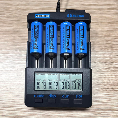 Henreepow 18500 3.2V Rechargeable Battery, 1000mAh LiFePO4 Lithium Phosphate for Outdoor Garden Solar Lights,