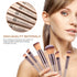 HEYMKGO 15PCS Champagne Gold Professional Makeup Brush Set with Bag, Foundation, Blending, Powder, Blush, Concealer,