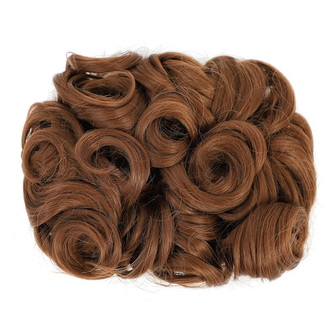 SWACC Short Messy Curly Dish Hair Bun Extension Easy Stretch Hair Combs Clip in Ponytail Extension Scrunchie Chignon
