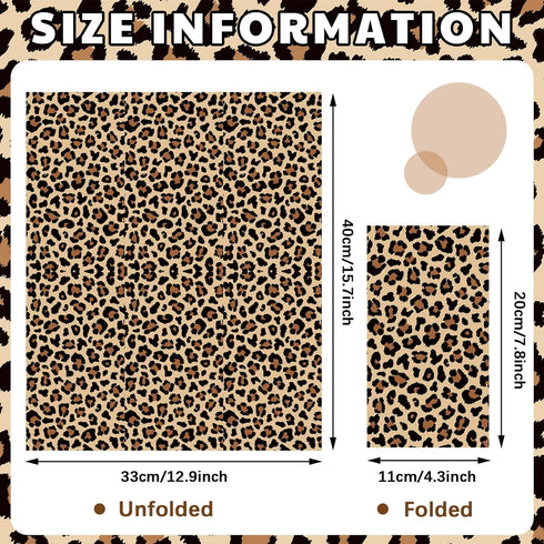 Zonon Brown,100 Leopard Print Guest Napkins Animal Disposable Guest Hand Towels Bathroom Cocktail Dinner Decorative