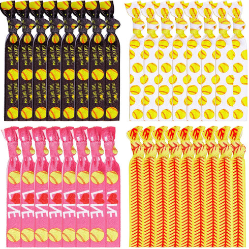 WILLBOND 32 Pcs Softball Hair Ties for Girls, Softball Hair Scrunchies Accessories for Players, Coaches, Teams