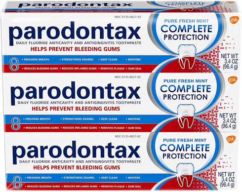 Parodontax Complete Protection Toothpaste, Pure Fresh Mint, 3.4 oz x 3