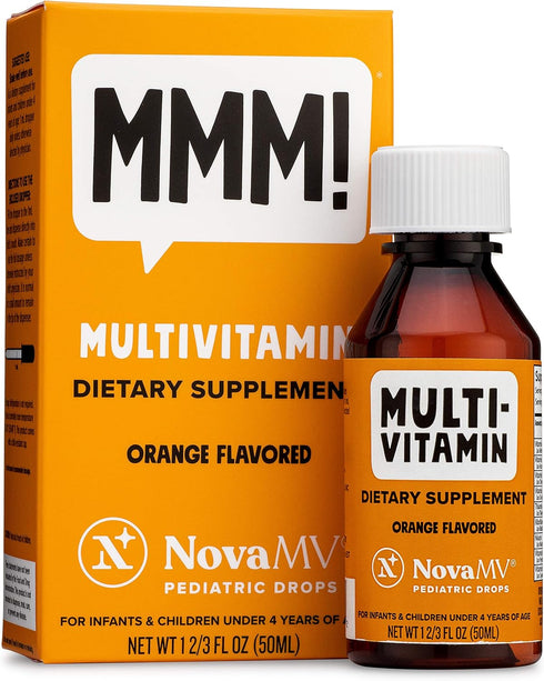 NovaFerrum MMM Multivitamin for Kids, Infants, and Toddlers, Orange Flavored, 2 Fl Oz