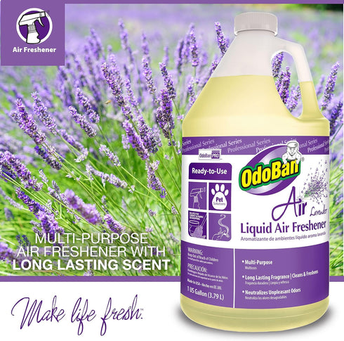 OdoBan Professional Series Ready-to-Use Air Lavender Liquid Air Freshener, 2-Pack, 1 Gallon Each, Lavender Scent