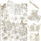 Bolsome 100 Sheets 20 * 14 Inches Vintage Floral Printed Tissue Paper for Gift Wrapping, Peonies, Hydrangea