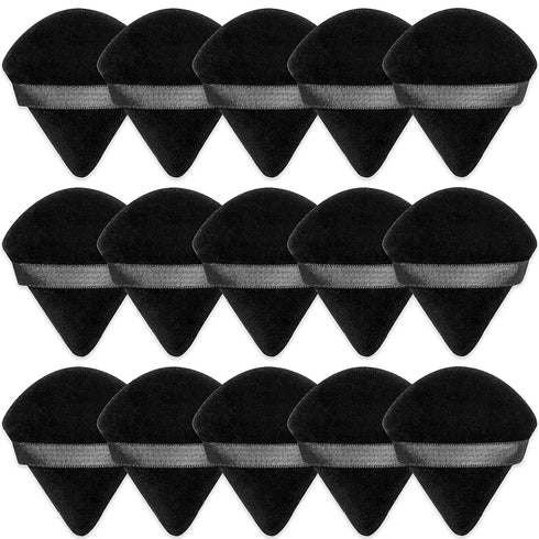 Patelai 15 Pcs Triangle Powder Puff, Ultra Soft Pure Cotton Makeup Puffs, Washable Face Velour for Cosmetic Foundation