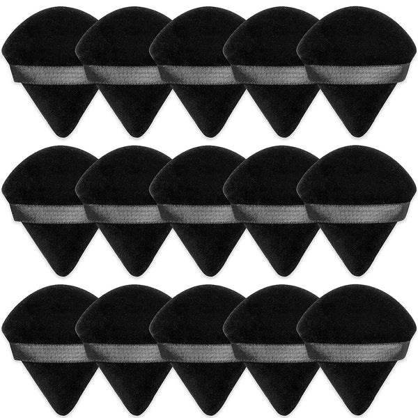Patelai 15 Pcs Triangle Powder Puff, Ultra Soft Pure Cotton Makeup Puffs, Washable Face Velour for Cosmetic Foundation