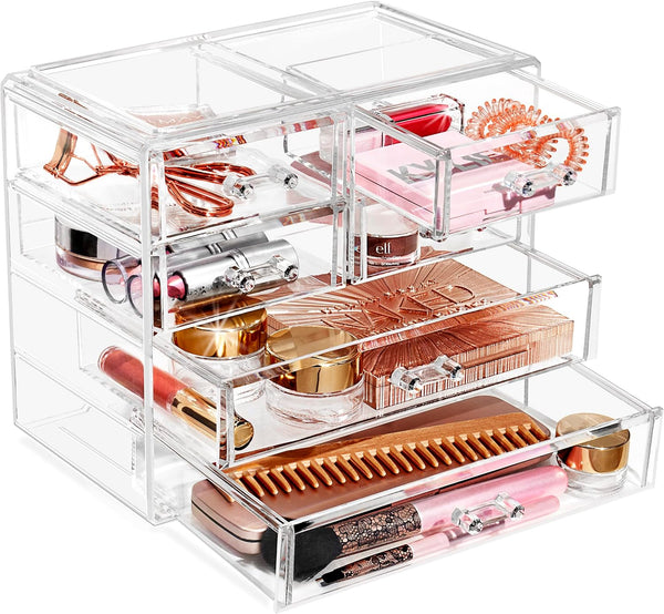 Sorbus Clear Makeup Organizer Display - Stylish Storage Case for Cosmetics, Jewelry & Hair Accessories