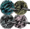 AmazerBath Charcoal Loofah Sponge, Shower Loofah 60g/PCS, Set of 4 - Charcoal Blue, Gray, Pink & Army Green, Bath