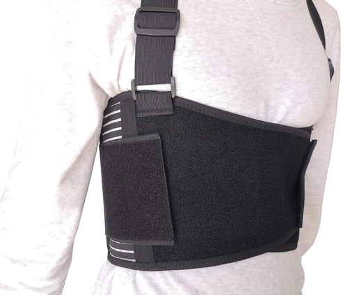 Rib and Chest Support Brace by Solmyr, Breathable Belt for Sore or Bruised Ribs Support (L/XL)