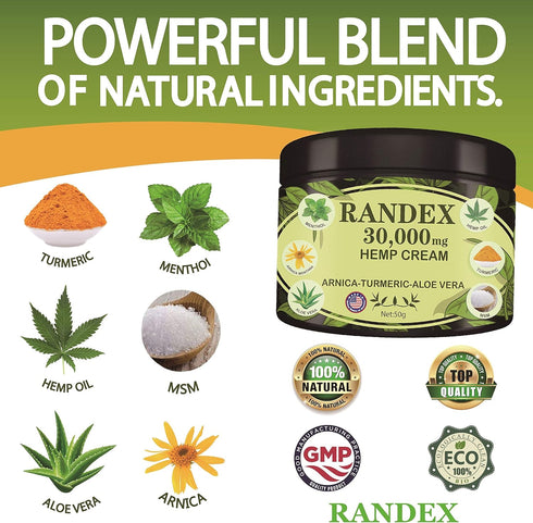 30000MG Organic Hemp Cream for Sore Muscles, Stiff Joints, and Aching Knees, Shoulders, Extra Strength