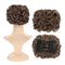SWACC Short Messy Curly Dish Hair Bun Extension, Easy Stretch Combs, Clip in Ponytail, Medium Ash Brown-8#