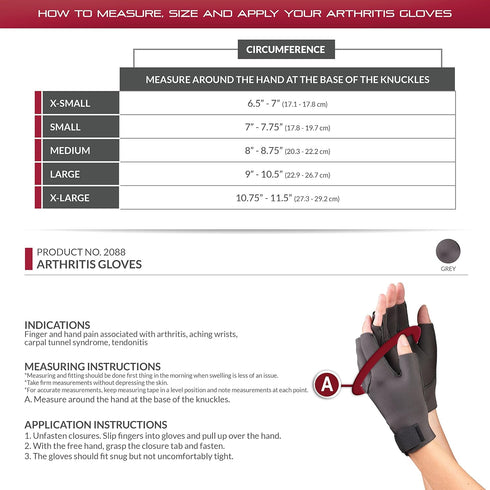 Premium Support Arthritis Gloves, 1 Pair, X-Small