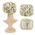 SWACC Short Messy Curly Dish Hair Bun Extension, Easy Stretch Combs, Clip in Ponytail, Beige/Blonde Mixed-24T613#