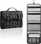 PAVILIA Travel Hanging Toiletry Bag for Women Men, Large Capacity Waterproof Cosmetic Storage Organizer (Black Chevron)