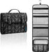 PAVILIA Travel Hanging Toiletry Bag for Women Men, Large Capacity Waterproof Cosmetic Storage Organizer (Black Chevron)