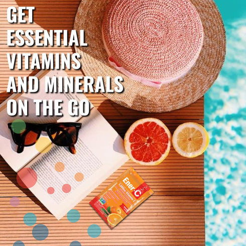 Ener-C Orange Multivitamin Drink Mix Powder - 1000mg Vitamin C & Electrolytes, Natural Energy & Immune Support - 30