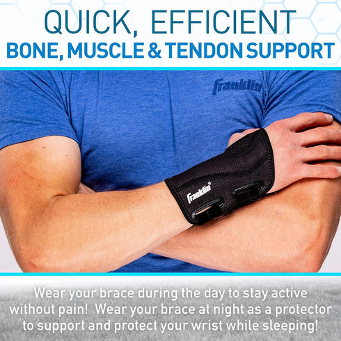 Franklin Sports Wrist Brace and Stabilizer, Adjustable Sports Wrist Guard for Pain Relief and Injury Prevention