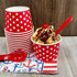 12 Ounce Disposable Paper Treat Cups, Ice Cream Bowls, Plastic Spoons, Paper Straws - Ice Cream Sundae Kit for 24,