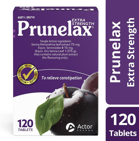 Prunelax Tablets - Extra Strength Natural Laxative Supplement with High Strength Senna for Constipation Relief