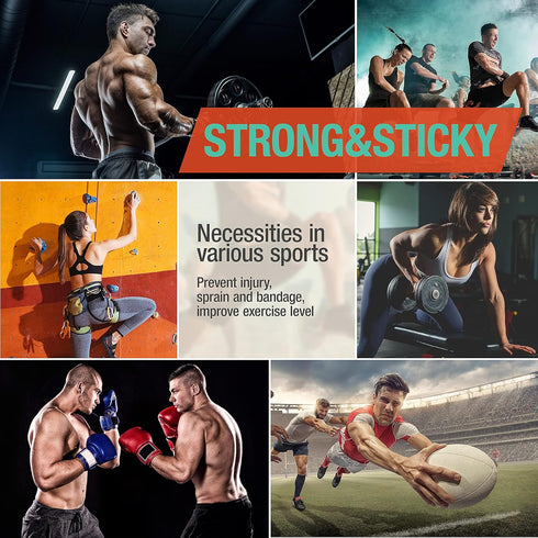 (3 Pack) White Athletic Sports Tape, Very Strong Easy Tear No Sticky Residue Tape for Athletes & Sport Trainers & First