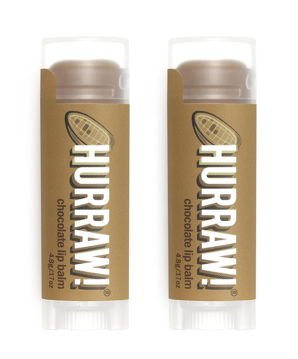 Hurraw! Chocolate Lip Balm - 2 Pack, Organic, Certified Vegan, Cruelty Free, Made in USA