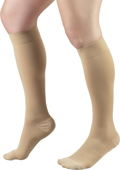 Truform Short Length Surgical Stockings, 18 mmHg Compression, Closed Toe, Beige, Medium