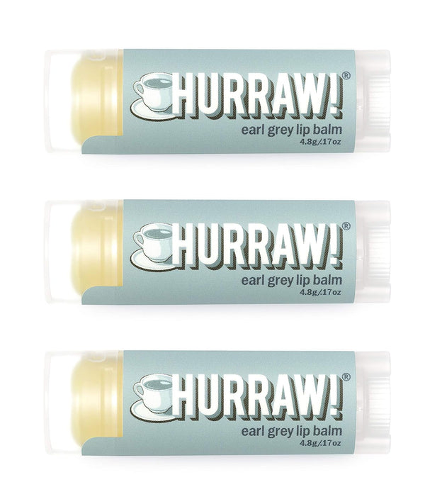 Hurraw! Earl Grey Lip Balm - 3 Pack, Organic, Certified Vegan, Gluten Free, Non-GMO, Made in USA