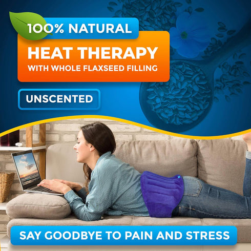 Microwavable Extra Large Heating Wrap for Lower Back, Moist Heat Therapy Pad for Instant Pain Relief