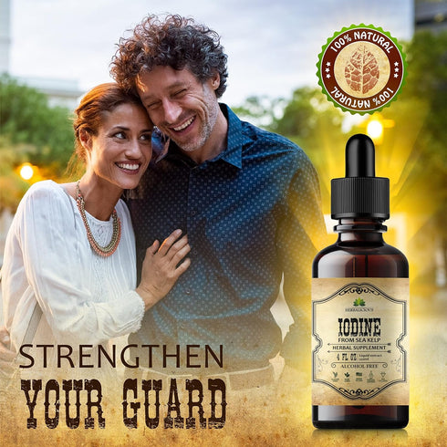 Immune 4 oz Iodine Drops Natural Iodine Liquid from Sea Kelp Thyroid Supplement for Energy, Digestion & Support Organic