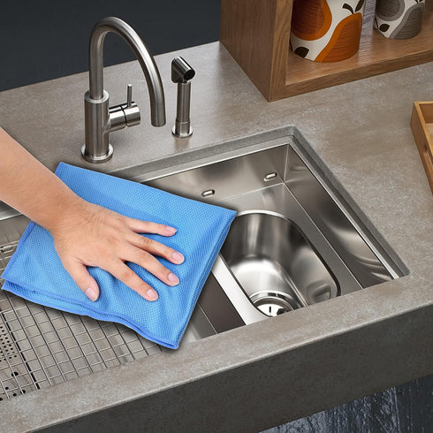 Large 20x16 Inch Microfiber Cleaning Cloth for Polishing Stainless Steel, No Detergent Required