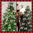2 Rolls Christmas Buffalo Plaid Wired Edge Ribbons, 216 Inch Craft Wrapping Ribbon, Black and White
