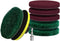 SCRUBIT Heavy Duty Drill Brush Power Scouring Pads, Household Cleaning Kit Includes Drill Attachment, 3 Red, 3 Stiff