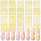 KISSBUTY Metallic Flowers & Vine Nail Decals, 20 Sheets 3D Flower Lace Adhesive Stickers, Gold Floral Nail Decor
