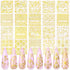 KISSBUTY Metallic Flowers & Vine Nail Decals, 20 Sheets 3D Flower Lace Adhesive Stickers, Gold Floral Nail Decor