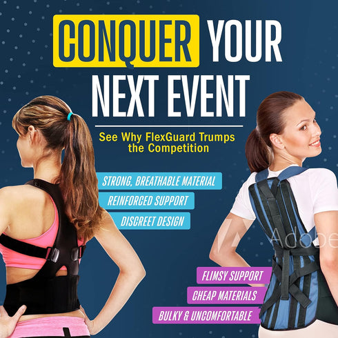 FlexGuard Posture Corrector for Women and Men - Adjustable Back Support Straightener for Pain Relief