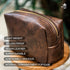 RUBAB MEN Premium Vegan Leather Toiletry Bag - Waterproof Grooming Travel Pouch for Men, Tan Shade