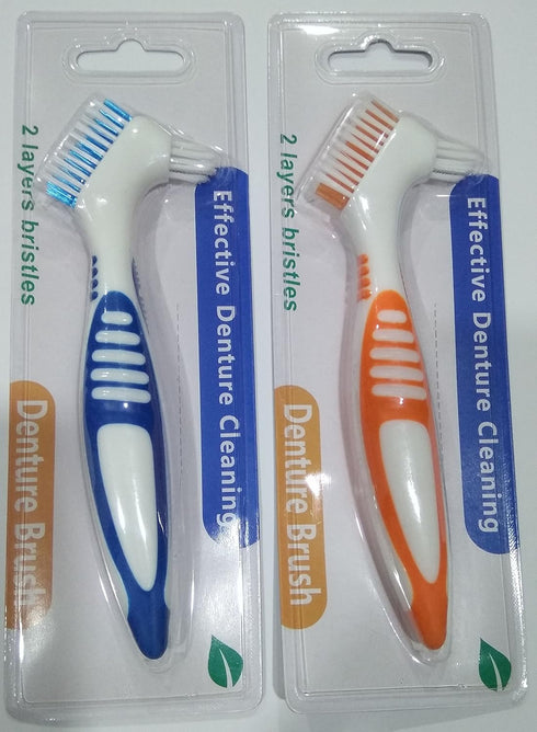 Gus Craft 2-Pack Denture Cleaning Brush Set, Premium Hygiene Cleaner with Multi-Layered Bristles