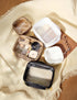 Clear Leopard Travel Makeup Bag, Transparent Cosmetic Pouch with Handle, Portable Toiletry Organizer (Nylon and PVC)