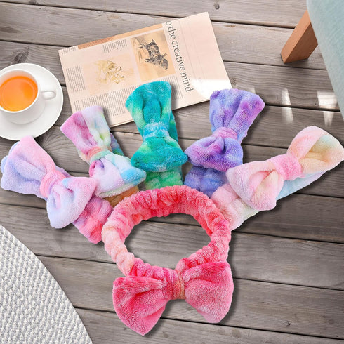 WSYUB Skincare Headband, Tie Dye Color Microfiber Headband for Washing Face, Gift for Teen Girls, 6pcs