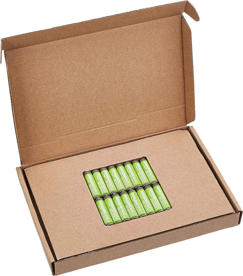 Amazon Basics 16-Pack Rechargeable AAA NiMH Batteries, 850 mAh, High-Capacity, Recharge up to 500x Times